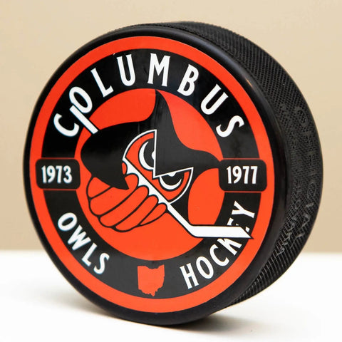 Columbus Owls™ Hockey Puck  Vintage Ice Hockey   