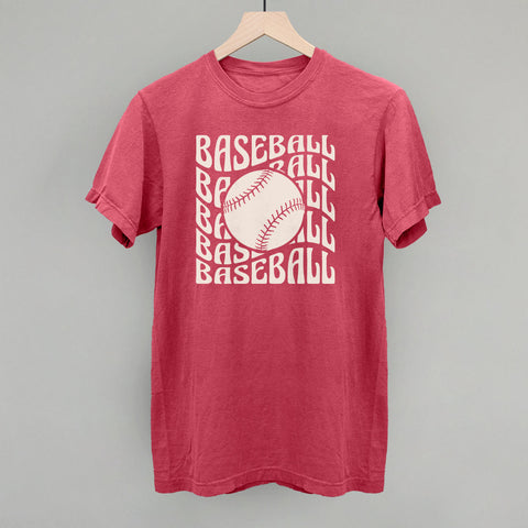 Baseball Groovy Wave T-Shirt – Vintage Style Soft Cotton Athletic Shirt