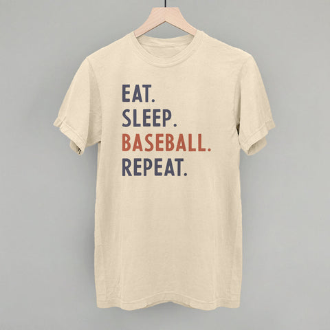 Eat Sleep Baseball Repeat - Funny Baseball Fan Shirt | Ivy Cloth Casual Sportswear