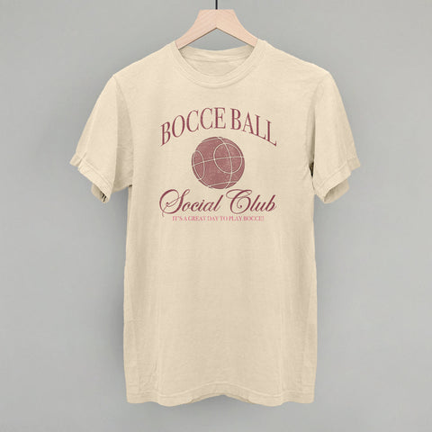 Bocce Ball Shirt – Pink Bocce Ball Social Club | Lightweight Corded Fabric Tee