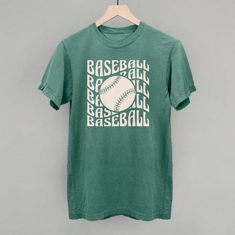 Baseball Groovy Wave T-Shirt – Vintage Style Soft Cotton Athletic Shirt