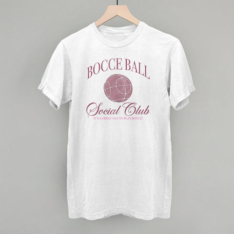 Bocce Ball Shirt – Pink Bocce Ball Social Club | Lightweight Corded Fabric Tee