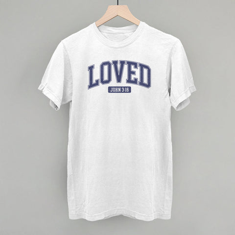 Loved John 3:16 Shirt – Navy Blue Christian T-Shirt with Inspirational Message