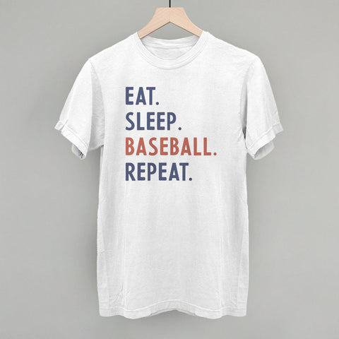 Eat Sleep Baseball Repeat - Funny Baseball Fan Shirt | Ivy Cloth Casual Sportswear