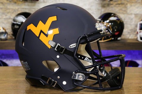 West Virginia Mountaineers Riddell Speed Authentic Helmet - Matte Navy