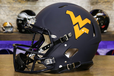 West Virginia Mountaineers Riddell Speed Authentic Helmet - Matte Navy