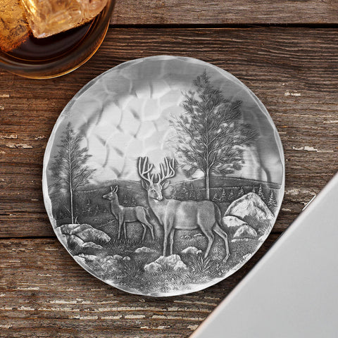 Deer Coaster - Wendell August Forge Rustic Wildlife Drink Coaster Set