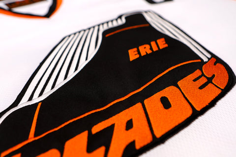 Erie Blades 1979-80 White Jersey (BLANK)  Vintage Ice Hockey   