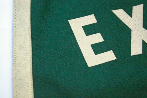 Explore Camp Flag - Wool Felt Outdoor Banner by Oxford Pennant, Forest Green