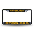 Pittsburgh Steelers Black Laser Chrome License Plate Frame - on vehicle