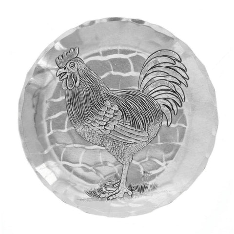 Wendell August Forge Farmhouse Rooster Coaster - Rustic Wooden Drink Mat
