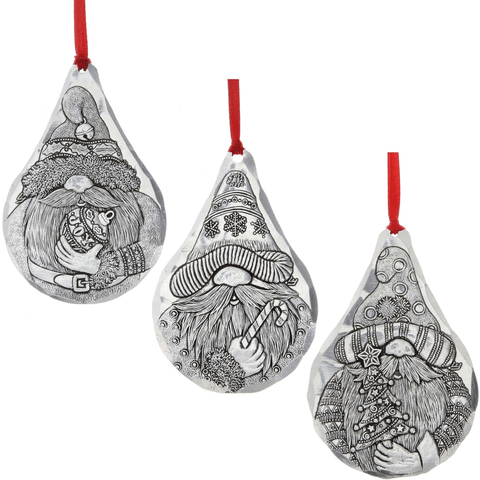 Holiday Gnome Ornaments – Wendell August Forge 3 Piece Ornament Set for Festive Holiday Decor