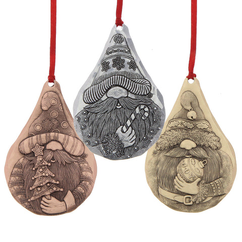 Gnomes 3-Piece Ornament Set (Mixed Metal)