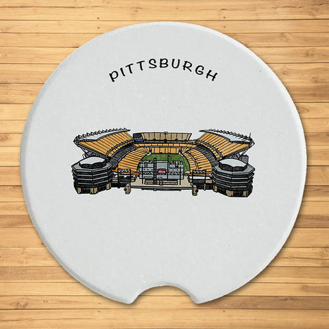 Pittsburgh Stadium Variety Pack Car Coaster - 2 Pack Car Coaster The Doodle Line   