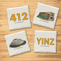 Pittsburgh Hockey Variety Pack - Ceramic Drink Coasters - 4 Pack Coasters The Doodle Line   
