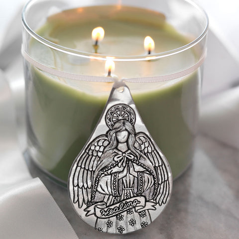 Healing Angel Ornament – Wendell August Forge Teardrop Keepsake for Emotional Healing