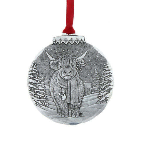 Holiday Highland Cow Ornament