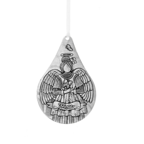 Hope Angel Ornament - Personalized Teardrop Gift with Engraved Message by Wendell August Forge