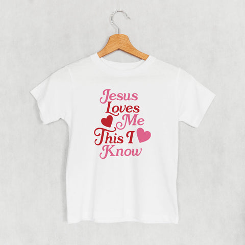 Jesus Loves Me Kids Shirt - Inspirational Faith-Based Kids Heart Design Tee