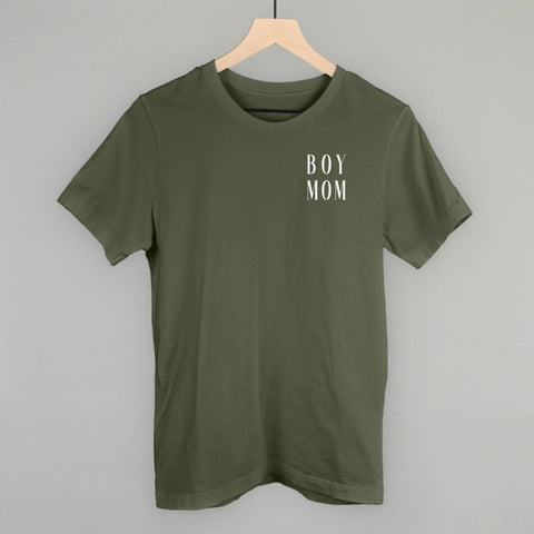 Boy Mom Shirt - Cute Mom T Shirt With Left Chest Design | Comfortable Cotton Tee