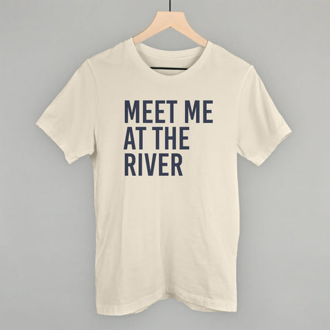 Meet Me At The River Corded Fabric Tee – Blue Crew Sweatshirt, Comfortable Casual Wear