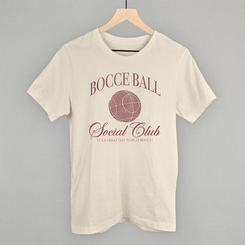 Bocce Ball Shirt – Pink Bocce Ball Social Club | Lightweight Corded Fabric Tee
