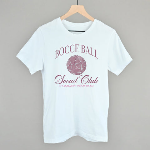 Bocce Ball Shirt – Pink Bocce Ball Social Club | Lightweight Corded Fabric Tee