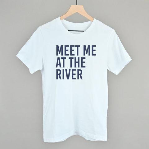 Meet Me At The River Corded Fabric Tee – Blue Crew Sweatshirt, Comfortable Casual Wear