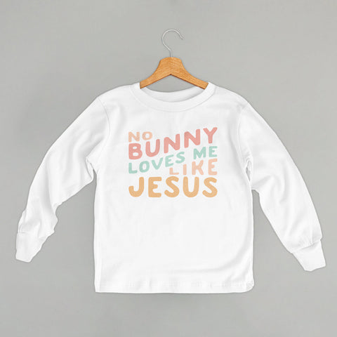 Kids Faith T-Shirt – No Bunny Loves Me Like Jesus | Cute Christian Clothing