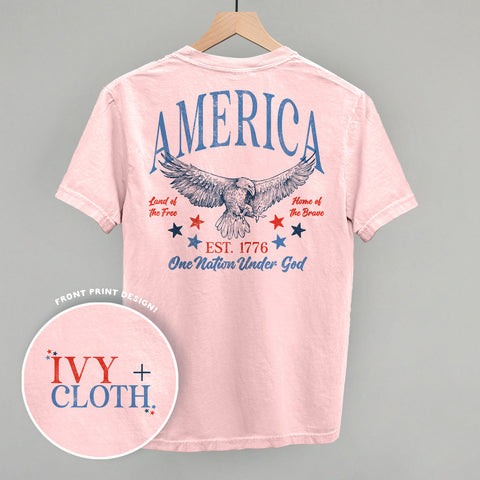 America Red & Blue Eagle (Back Print)