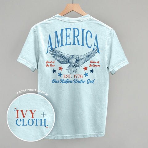 America Red & Blue Eagle (Back Print)