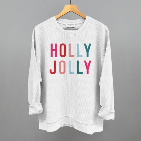 Holly Jolly Apparel Ivy + Cloth White S Oversized Corded Crew