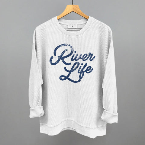 Distressed Script Tee – River Life Design | Comfortable Unisex Shirt by Ivy + Cloth