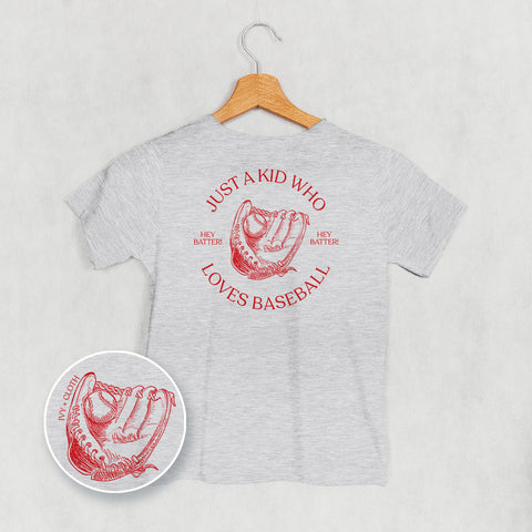 Just A Kid Who Loves Baseball (Kids Back Print)