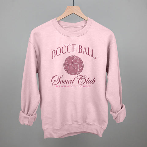 Bocce Ball Shirt – Pink Bocce Ball Social Club | Lightweight Corded Fabric Tee