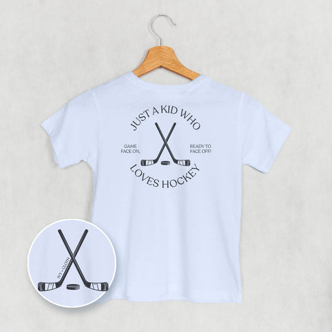Just A Kid Who Loves Hockey (Kids Back Print)