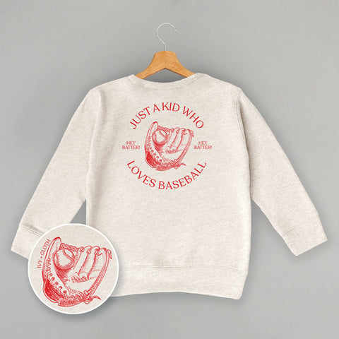 Just A Kid Who Loves Baseball (Kids Back Print)