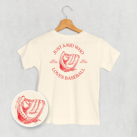 Just A Kid Who Loves Baseball (Kids Back Print)