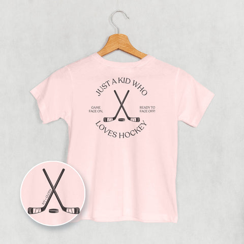 Just A Kid Who Loves Hockey (Kids Back Print)