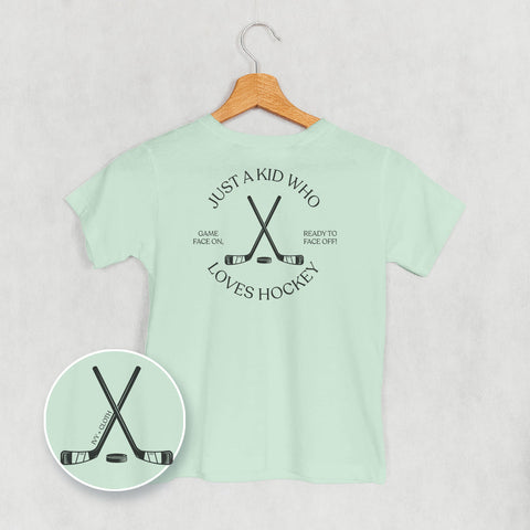 Just A Kid Who Loves Hockey (Kids Back Print)