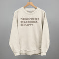 Drink Coffee Read Books Be Happy POD - Apparel Ivy + Cloth Tapioca S Oversized Terry Poncho