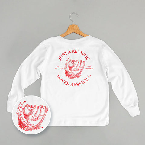 Just A Kid Who Loves Baseball (Kids Back Print)
