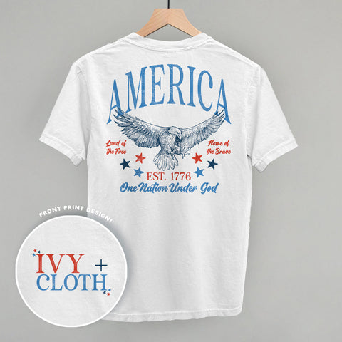America Red & Blue Eagle (Back Print)