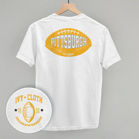 Pittsburgh Football Shirt – Football Back Print Crew Neck Tee | Ivy + Cloth Apparel
