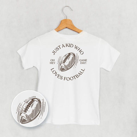Just A Kid Who Loves Football (Kids Back Print)
