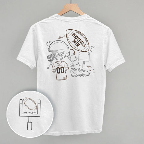Football Mom Doodle (Back Print)