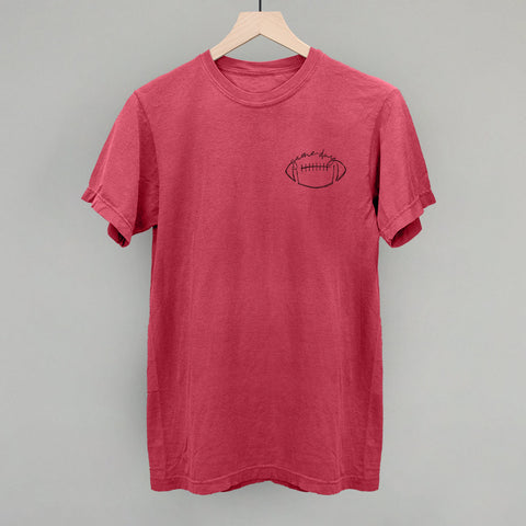Football Game Day Shirt - Game Day Apparel With Football Scribble Design Left Chest Print