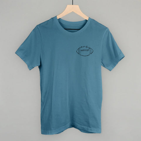 Football Game Day Shirt - Game Day Apparel With Football Scribble Design Left Chest Print