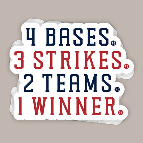 4,3,2,1 Baseball Decal