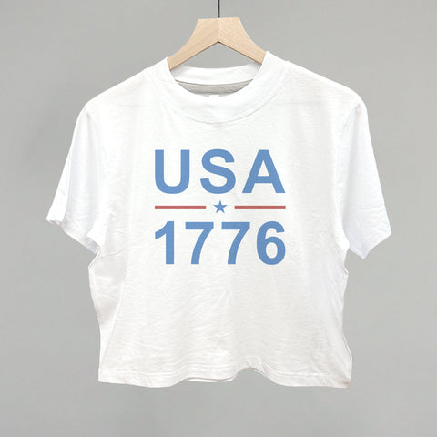 USA 1776 POD - Apparel Ivy + Cloth White S Boxy Tee